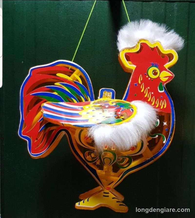 Lồng đèn giấy kiếng hình gà trống